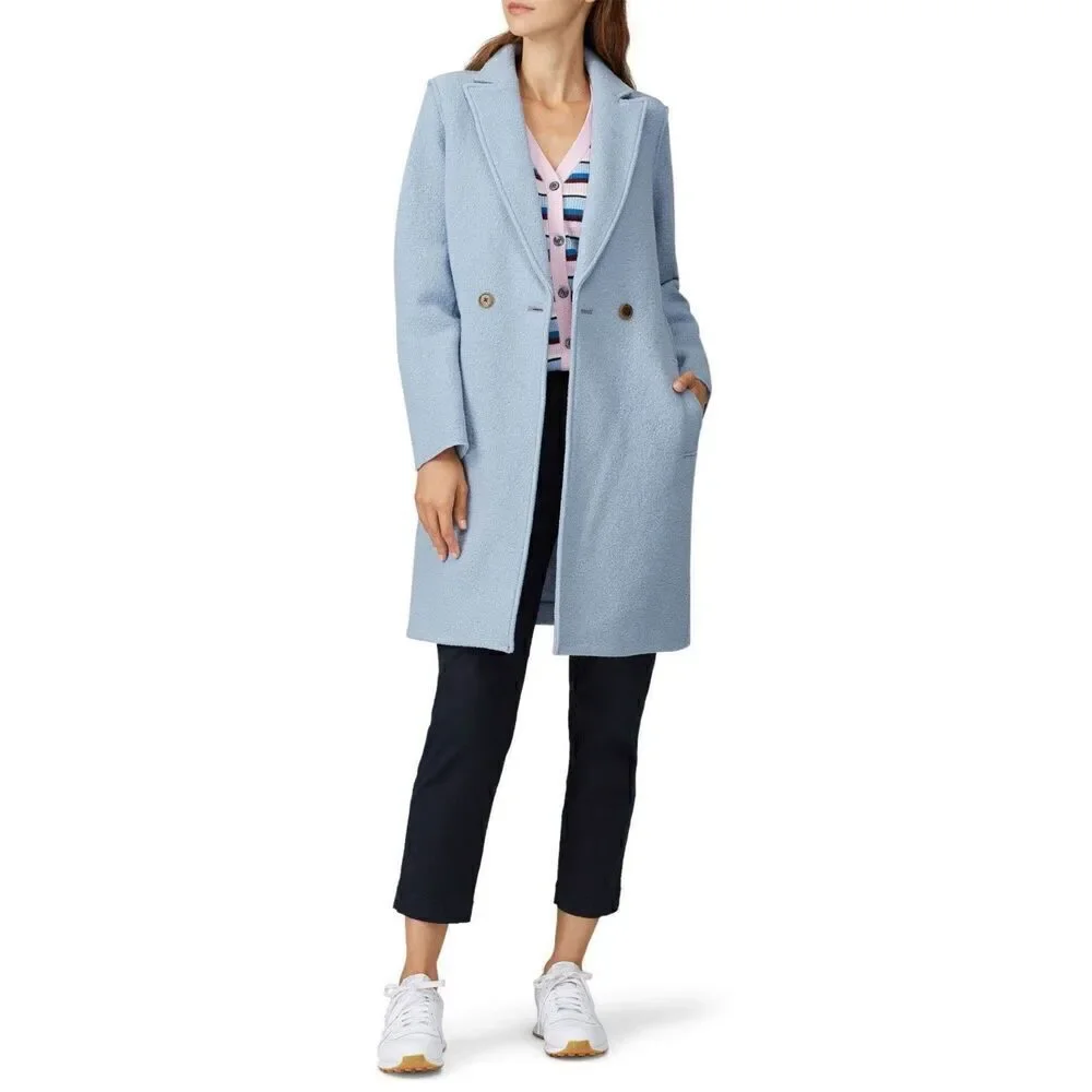 J Crew Coat Daphne Topcoat in Boiled Wool Mountain Blue size 4 6 - Picture 2 of 14